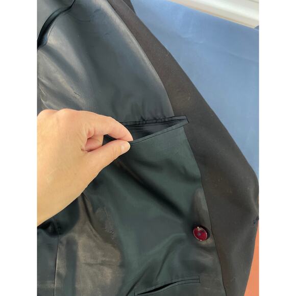 Meeting Street Pickford Regular Blazer Color Black Worsted Wool 44 - Picture 10 of 14